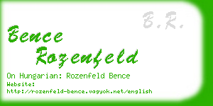 bence rozenfeld business card